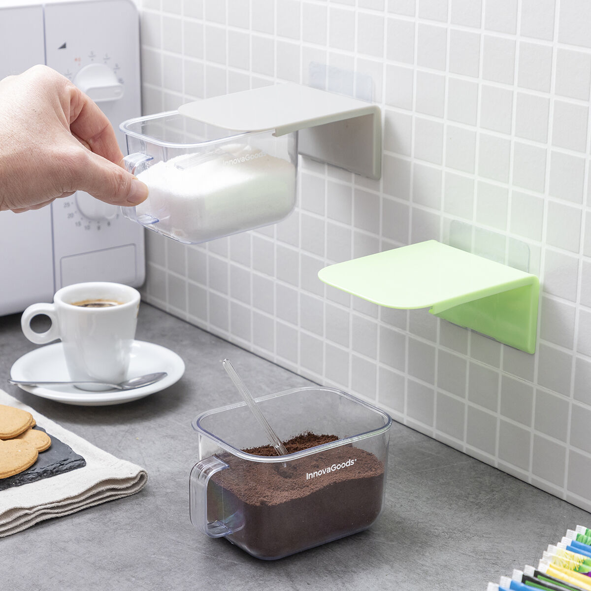 Récipients de Cuisine Adhésifs Amovibles Handstore InnovaGoods 2 Unités
